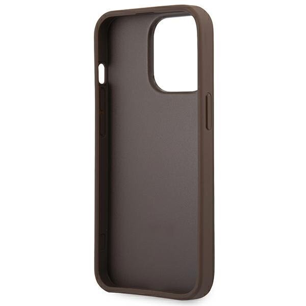 GUHCP13X4GDBR Guess PU 4G Printed Stripe Case for iPhone 13 Pro Max Brown hind ja info | Telefonide kaitsekaaned ja -ümbrised | hansapost.ee
