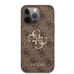 GUHCP13X4GMGBR Guess PU 4G Metal Logo чехол для iPhone 13 Pro Max Brown цена и информация | Чехлы для телефонов | hansapost.ee