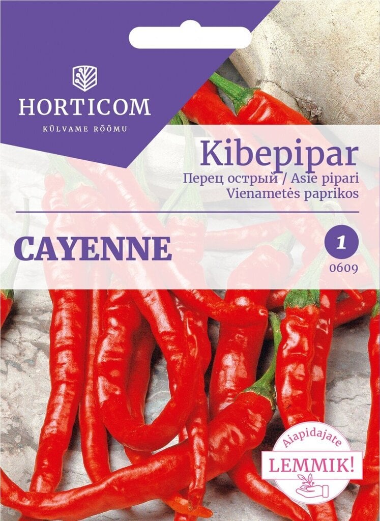 Kibepipar Cayenne 0,1g цена и информация | Marja- ja köögiviljaseemned | hansapost.ee