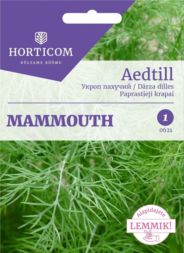 Aedtill Mammouth 5g цена и информация | Ürtide ja maitsetaimede seemned | hansapost.ee