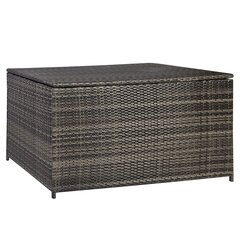 Ящик для подушек WICKER 140x80x65см, стальная рама с пластиковым плетением, цвет: темно-коричневый цена и информация | Корзины и ящики для хранения | hansapost.ee