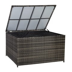 Ящик для подушек WICKER 140x80x65см, стальная рама с пластиковым плетением, цвет: темно-коричневый цена и информация | Корзины и ящики для хранения | hansapost.ee