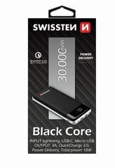 Akupank Swissten 30000mAh : 2.1A / USB / USB-C / цена и информация | Зарядные устройства Power bank | hansapost.ee