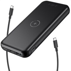 Choetechi akupank 10000mAh 18W kiirlaadimisvõimsusega USB / USB Type C juhtmevaba Qi laadija 10W must (B650) цена и информация | Зарядные устройства Power bank | hansapost.ee