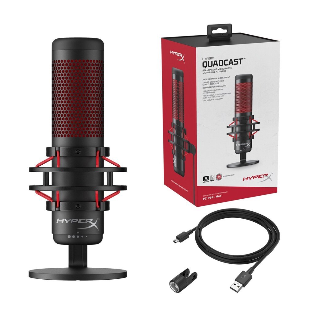 Mikrofon HyperX QuadCast цена и информация | Mikrofonid | hansapost.ee