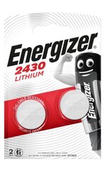 Батарейки ENERGIZER Lithium CR2430 3V B2 аккумулятор, 290 mAh (diam.24.5 мм x 3 мм) цена и информация | Батареи | hansapost.ee