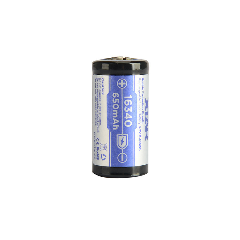 Xtar 650mAh 3,7V 16340 CR123 aku koos PCB-ga hind ja info | Patareid | hansapost.ee