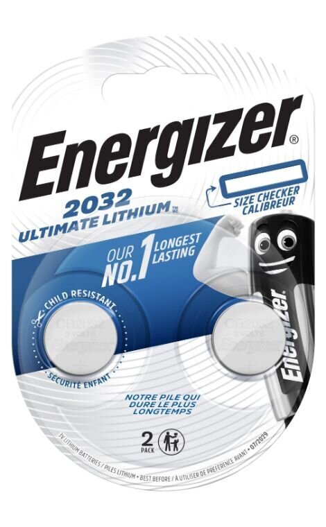 Patareid ENERGIZER CR2032 3V B2 Ultimate Lithium, 2tk hind ja info | Patareid | hansapost.ee