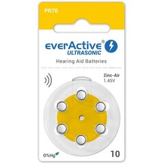 Patareid kuuldeaparaadile everActive Ultrasonic PR70 10, 6 tk цена и информация | Батарейки | hansapost.ee