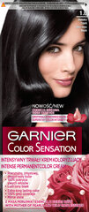 Kauapüsiv juuksevärv Garnier Color Sensation 110 ml, 1.0 Ultra Onyx Black hind ja info | Juuksevärvid | hansapost.ee