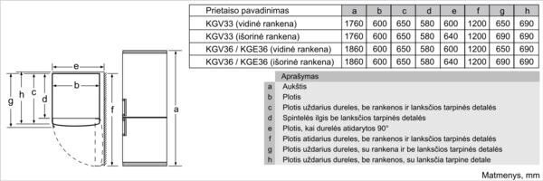 Külmik Bosch KGV36VIEAS, 186 cm hind ja info | Külmkapid-külmikud | hansapost.ee