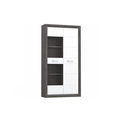 Шкаф-витрина Lennox L, тёмно-серый/белый глянцевый цена и информация | Витрины, серванты | hansapost.ee