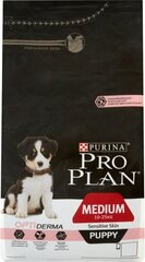 PRO PLAN корм для щенков средних пород с чувствительной кожей, лосось, 12 кг цена и информация | Сухой корм для собак | hansapost.ee