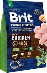 Kuivtoit suurtele koertele Brit Premium By Nature Adult Extra Large XL, 3 kg hind ja info | Koerte kuivtoit ja krõbinad | hansapost.ee