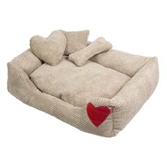 Amibelle кроватка с красным сердечком для домашних животных, светло-серая 64 x 87 x 14 см цена и информация | Amibelle Товары для животных | hansapost.ee