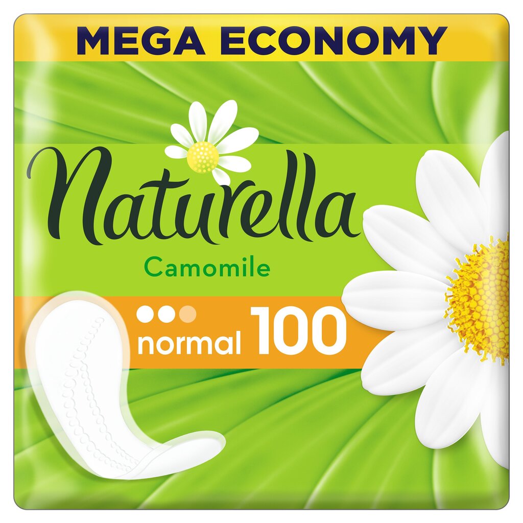 Hügieenisidemed NATURELLA Light Camomile, 100 tk цена и информация | Tampoonid, hügieenisidemed ja menstruaalanumad | hansapost.ee