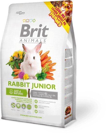 Brit Animals Rabbit Junior täissööt noortele jänestele 1,5 kg цена и информация | Toit väikeloomadele | hansapost.ee