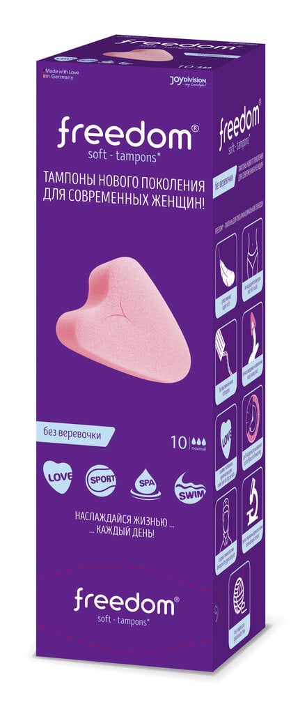 Tampoonid Freedom Normal, 10 tk hind ja info | Tampoonid, hügieenisidemed ja menstruaalanumad | hansapost.ee