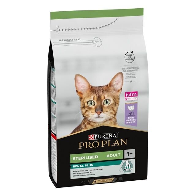 Purina PRO PLAN kassitoit STERELISED OPTIRENAL kalkunirikas, 10 kg. hind ja info | Kassi kuivtoit ja kassikrõbinad | hansapost.ee