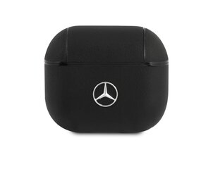 MEA3CSLBK Mercedes Leather Case for AirPods 3 Black цена и информация | Аксессуары для наушников | hansapost.ee