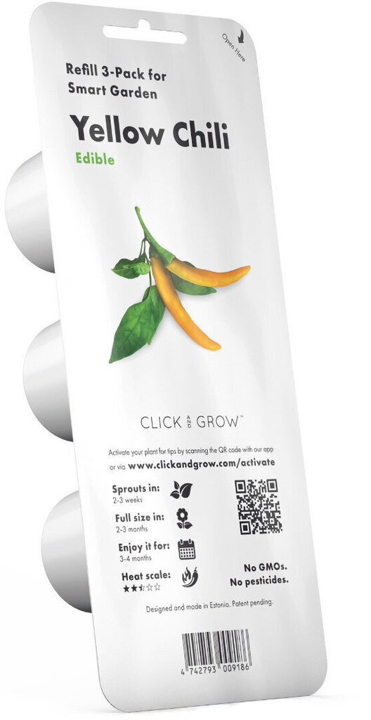 Click & Grow Smart Garden refill Kollane tšilli 3tk hind ja info | Nutipotid ja taimelambid | hansapost.ee
