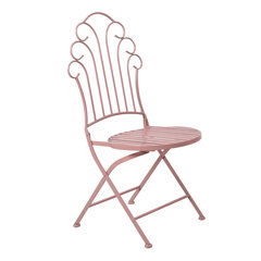 Стул ROSY складной 55,5x45x93,5см, кованое железо, розовый цена и информация | Садовые стулья, кресла, пуфы | hansapost.ee