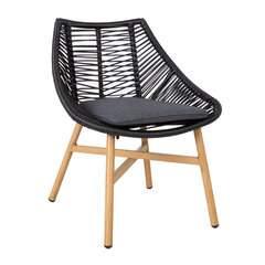 Садовый стул HELSINKI, 64x65xH84 см, рама: алюминий с плетеной черной веревкой цена и информация |  Садовые стулья, кресла, пуфы | hansapost.ee
