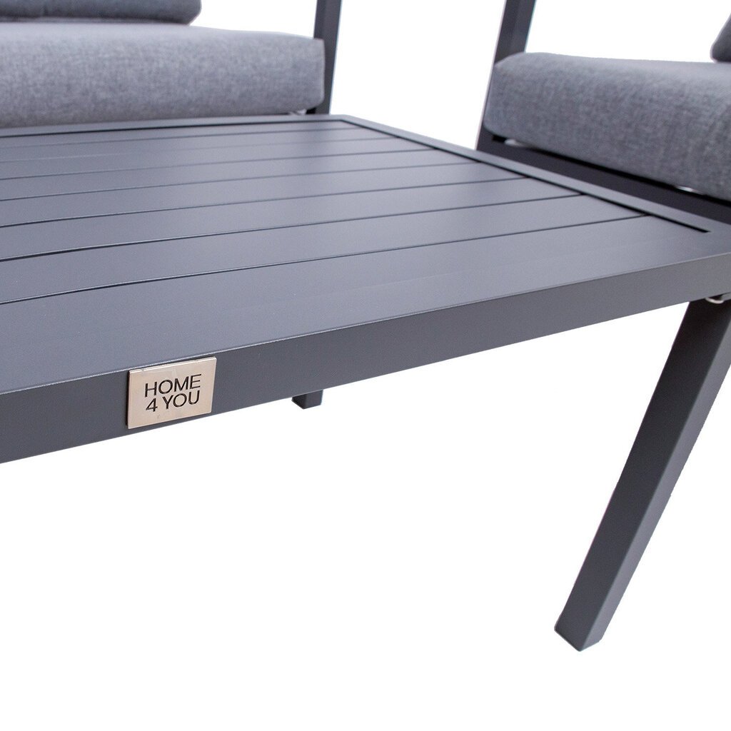 Aiamööblikomplekt ADRIO laud, diivan ja 2 tooli, tumehall hind ja info | Välimööbli komplektid | hansapost.ee