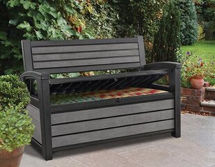 Скамья для хранения Hudson Storage Bench 227L, серая цена и информация | Скамейки | hansapost.ee