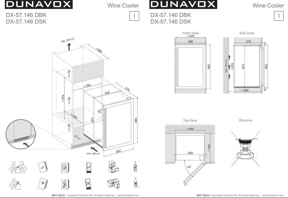 Dunavox DX-57.146DWK hind ja info | Veinikülmkapid | hansapost.ee