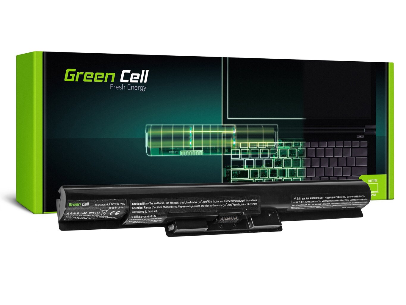 Sülearvuti aku Green Cell Laptop Battery for Sony VAIO Fit 15E Fit 14E hind ja info | Sülearvuti akud | hansapost.ee