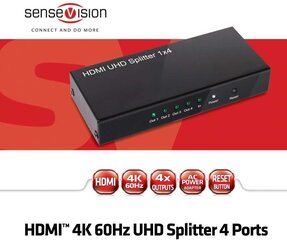 CLUB 3D HDMI 2.0 UHD Splitter 4 Ports hind ja info | USB adapterid ja jagajad | hansapost.ee