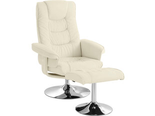 Кресло с подножкой Notio Living Simson, кремовое цена и информация | Кресла | hansapost.ee