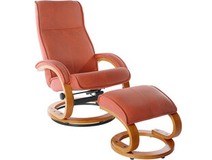 Кресло с подставкой для ног Notio Living Lilo, оранжевое цена и информация | Кресла | hansapost.ee