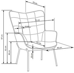 Tugitool Halmar Castel, kollane/must price and information | Armchairs | hansapost.ee