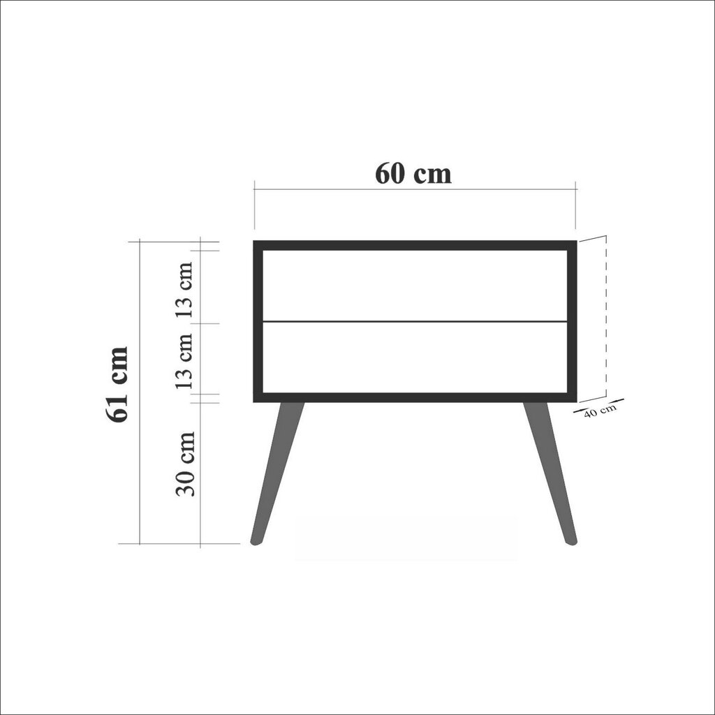 Öökapp Kalune Design 863 (VIII), 61 cm, tamm/tumeroheline värv цена и информация | Öökapid | hansapost.ee