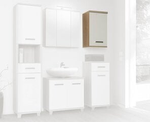 Настенный шкаф Veris, сонома  дуб/белый глянцевый цена и информация | Шкафчики для ванной | hansapost.ee