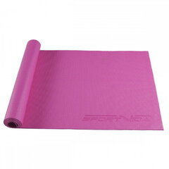 Тонкий нескользкий коврик для тренировок фитнеса и йоги SportVida NBR, 4 мм (173х61х0.4 см), розовый цена и информация | Коврики для йоги, фитнеса | hansapost.ee