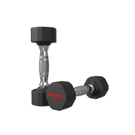 PROIRON PRKRD03K Rubber Dumbbell, 6.00 k цена и информация | Hantlid, kangid, raskused | hansapost.ee