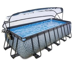Каркасный бассейн с песочным фильтром и навесом Exit Premium Stone, 540x250 см, серый цена и информация | EXIT Досуг | hansapost.ee