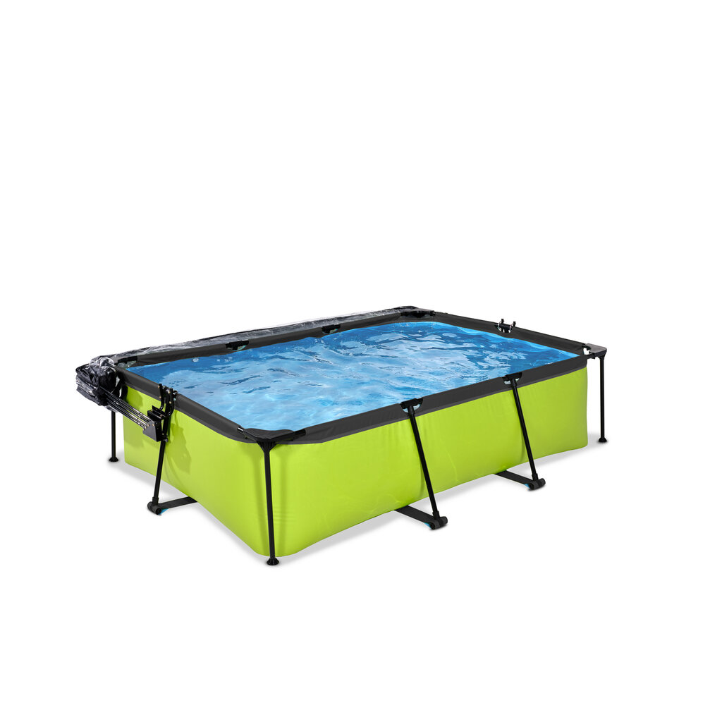 Karkassiga bassein filtri ja katusega Exit Lime 220x150x65 cm, roheline цена и информация | Basseinid | hansapost.ee