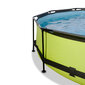 Karkassiga bassein filtri ja katusega Exit Lime ø300x76 cm, roheline цена и информация | Basseinid | hansapost.ee