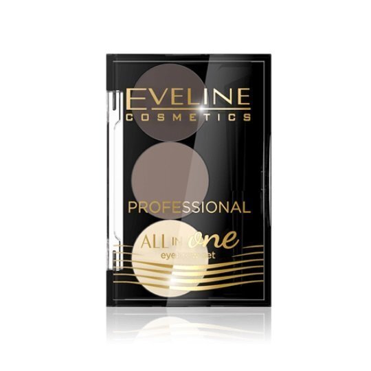 Kulmuvärvi palett nr. 1 Eveline Cosmetics All In One 1,7 g hind ja info | Kulmupliiatsid, -puudrid ja -värvid | hansapost.ee