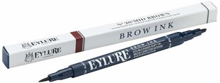 Kulmupliiats Eylure Defining & Shaping Ink 1 ml, 20 Mid Brown hind ja info | Kulmupliiatsid, -puudrid ja -värvid | hansapost.ee