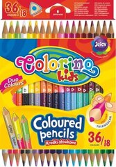 Värvilised pliiatsid COLORINO, kahepoolsed, 36 värvi hind ja info | Kunstitarbed, voolimise tarvikud | hansapost.ee