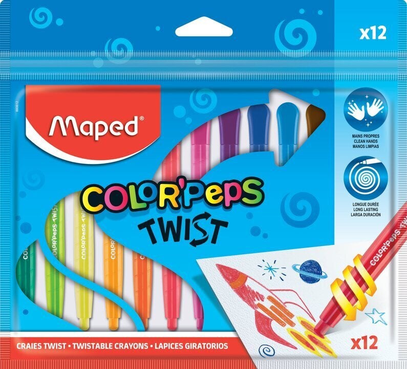 Vahakriidid Maped Color Peps, 12 värvi цена и информация | Kunstitarbed, voolimise tarvikud | hansapost.ee