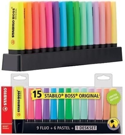 STABILO tekstimarker, BOSS ORIGINAL, 15 tk + lauadisplei цена и информация | Kunstitarbed, voolimise tarvikud | hansapost.ee