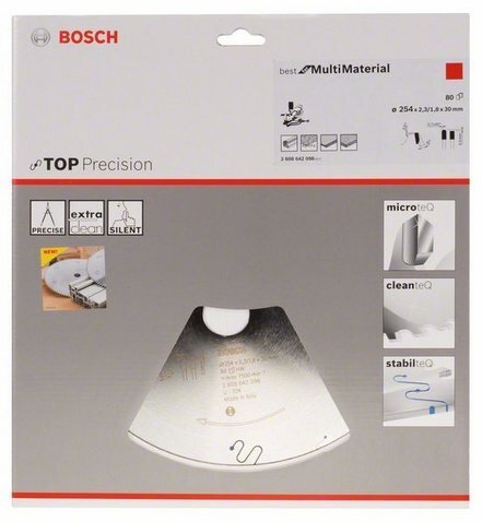Lõikeketas Bosch Top Precision Best for Multi Material 254 x 30mm (2608642098) цена и информация | Aiatööriistade varuosad | hansapost.ee