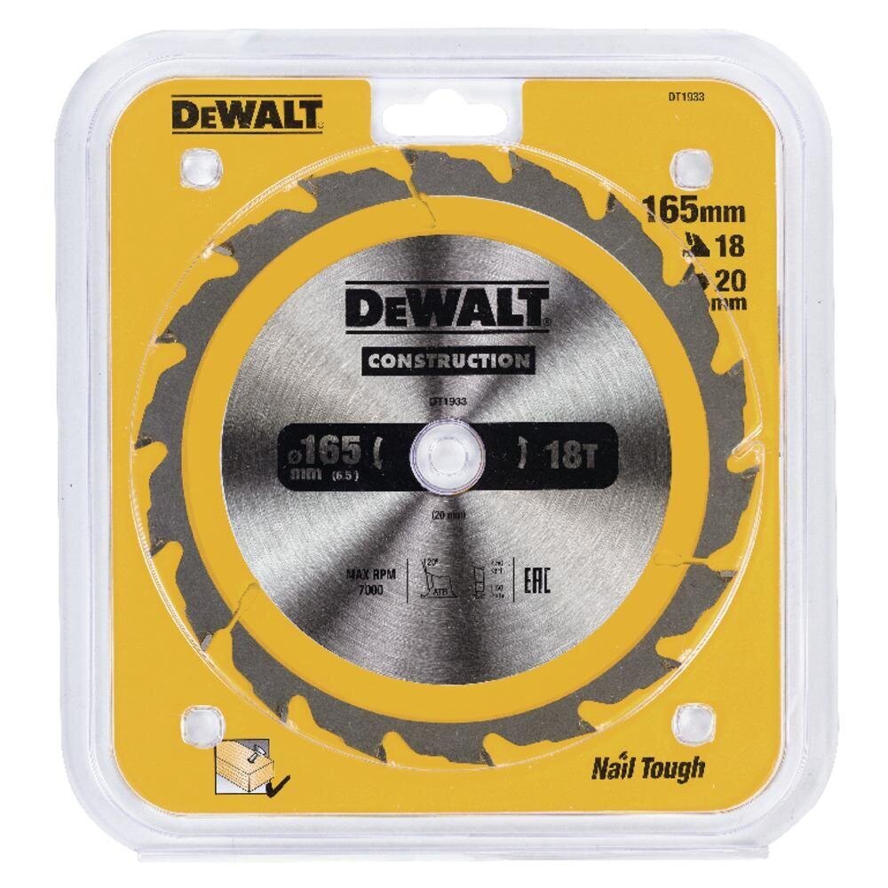 Lõikeketas Dewalt 165x20mm - DT1933-QZ hind ja info | Aiatööriistade varuosad | hansapost.ee