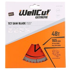 WellCut Extreme TCT lõikeketas 165 mm цена и информация | Запчасти для садовой техники | hansapost.ee